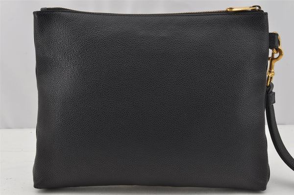 Authentic GUCCI Portfolio Clutch Hand Bag Purse Leather 572770 Black 0416J