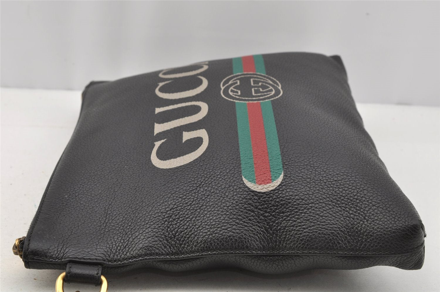Authentic GUCCI Portfolio Clutch Hand Bag Purse Leather 572770 Black 0416J