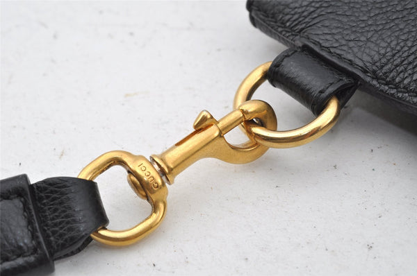 Authentic GUCCI Portfolio Clutch Hand Bag Purse Leather 572770 Black 0416J