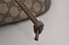 Authentic GUCCI Web Sherry Line Drawstring Bag GG PVC Leather Brown Junk 0417K