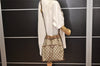 Authentic GUCCI Web Sherry Line Drawstring Bag GG PVC Leather Brown Junk 0417K