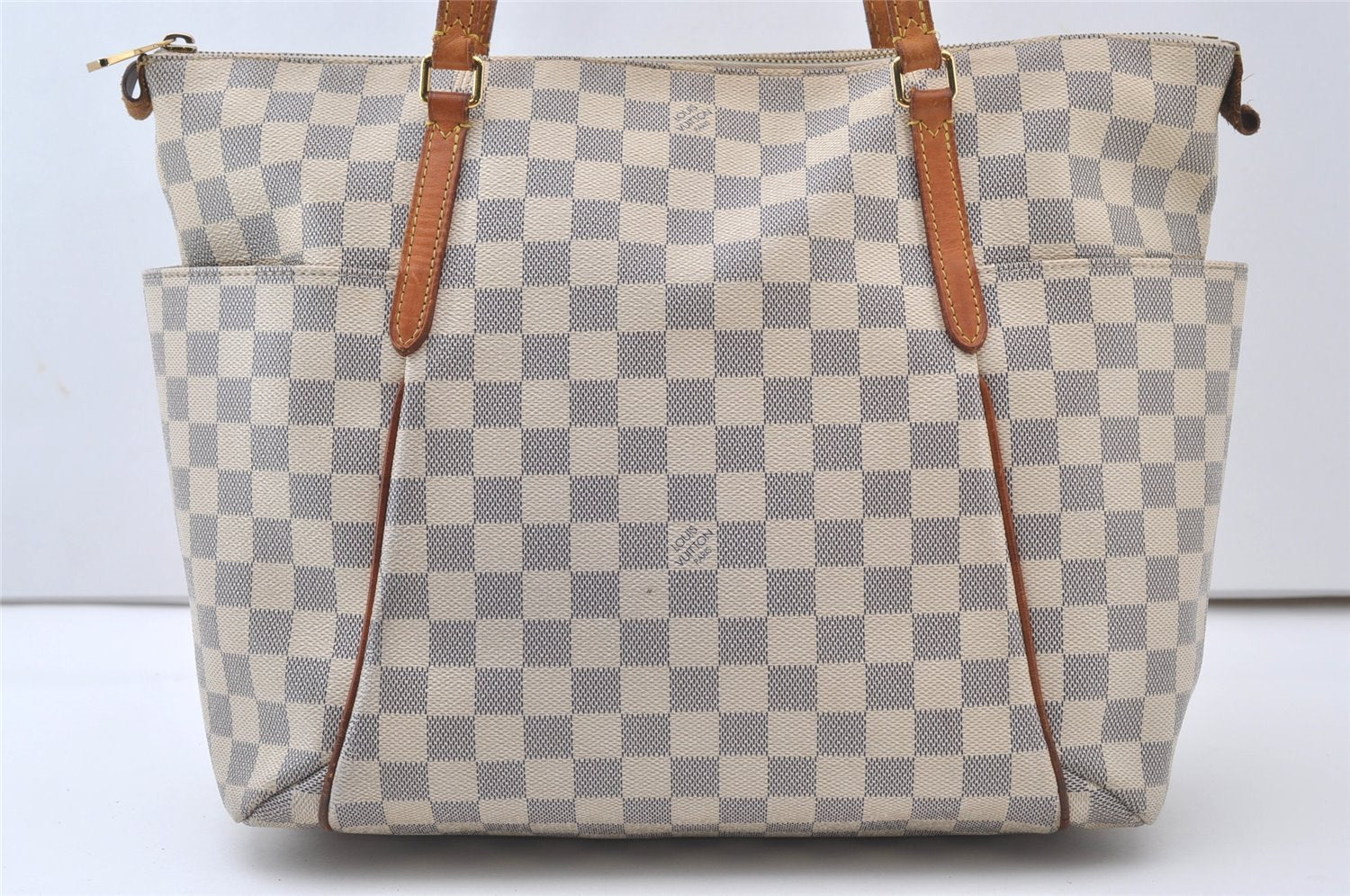 Authentic Louis Vuitton Damier Azur Totally MM Tote Bag N51262 LV 0418J