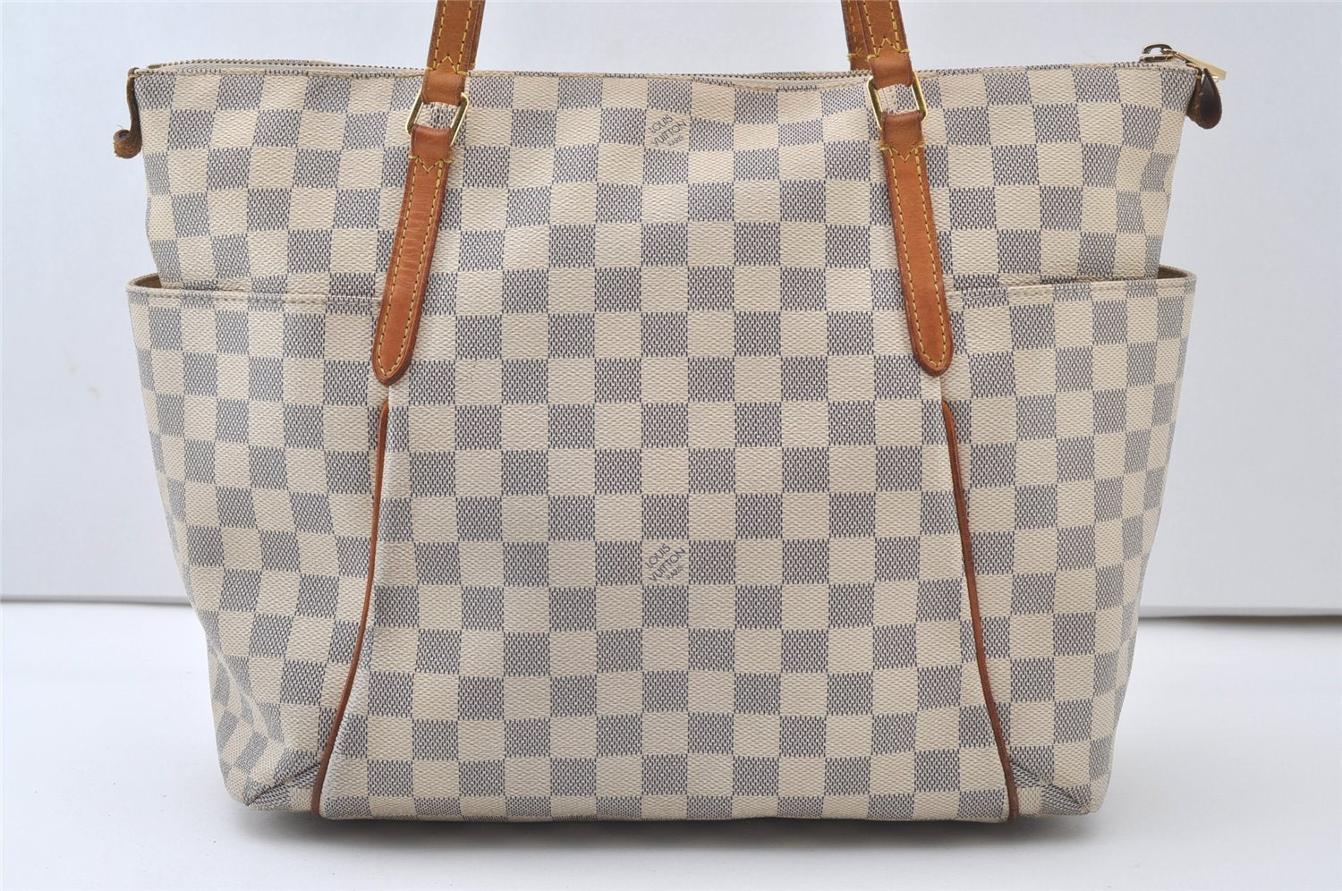 Authentic Louis Vuitton Damier Azur Totally MM Tote Bag N51262 LV 0418J