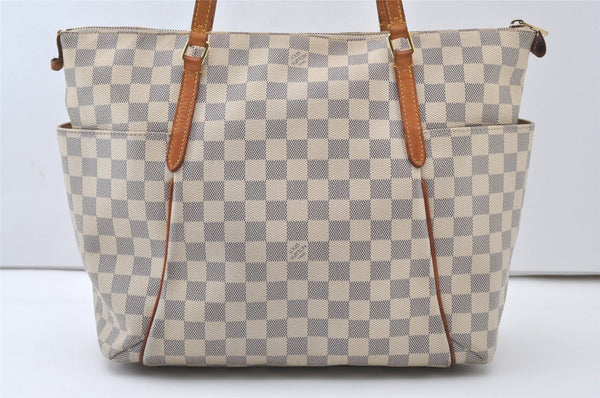 Authentic Louis Vuitton Damier Azur Totally MM Tote Bag N51262 LV 0418J