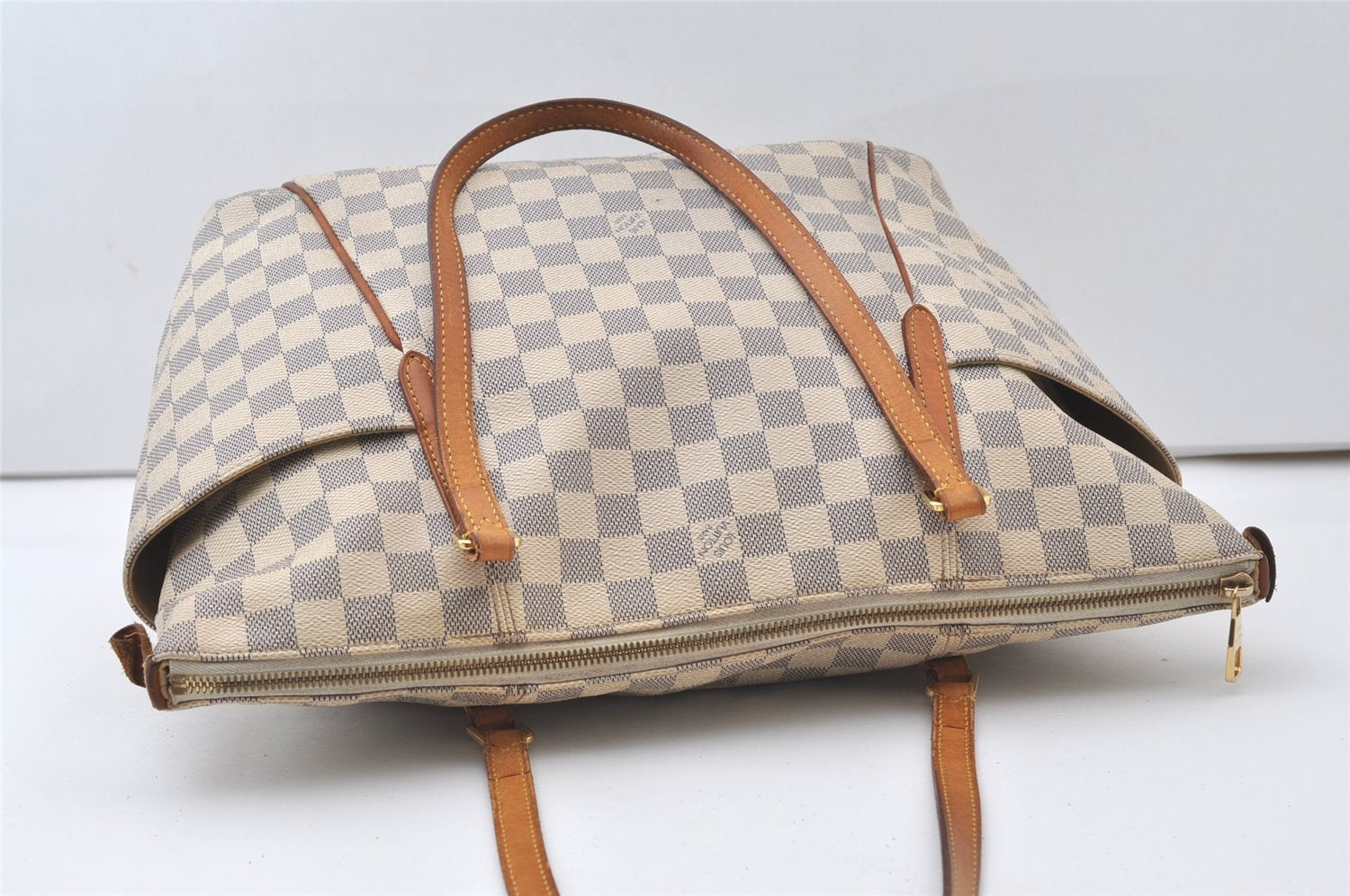 Authentic Louis Vuitton Damier Azur Totally MM Tote Bag N51262 LV 0418J