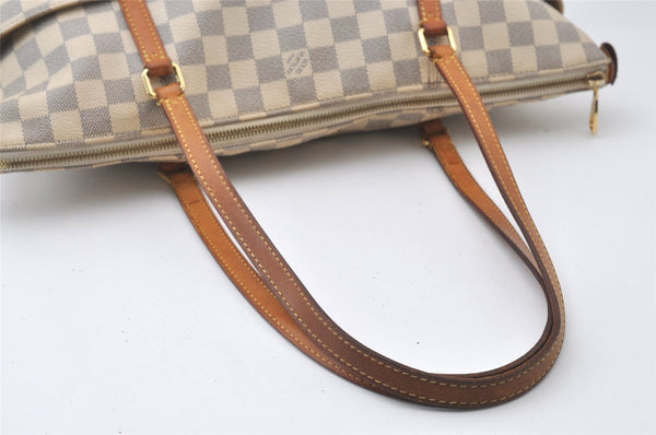 Authentic Louis Vuitton Damier Azur Totally MM Tote Bag N51262 LV 0418J