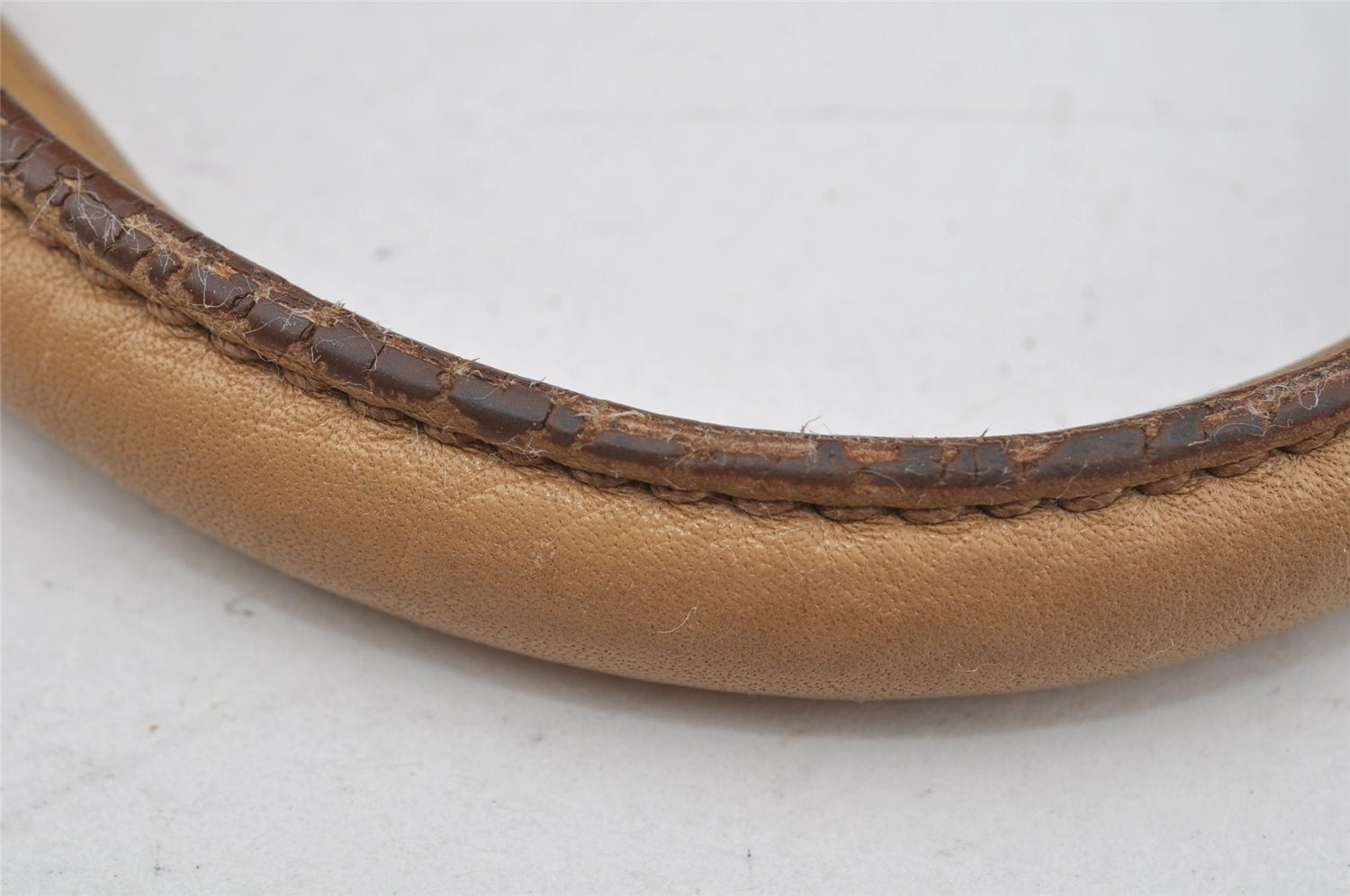 Authentic PRADA Vintage Leather Nappa 2Way Shoulder Hand Bag Beige 0420J