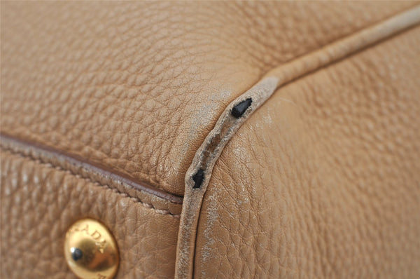 Authentic PRADA Vintage Leather Nappa 2Way Shoulder Hand Bag Beige 0420J