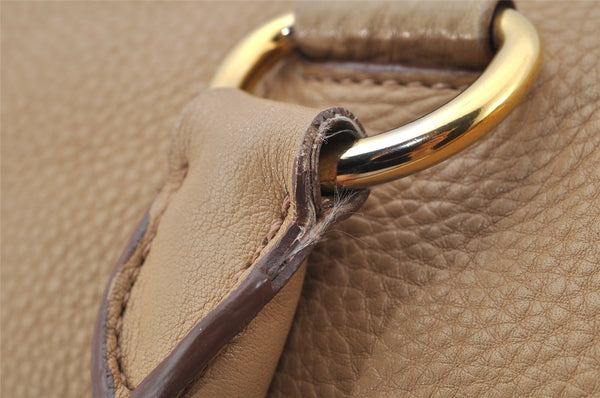 Authentic PRADA Vintage Leather Nappa 2Way Shoulder Hand Bag Beige 0420J