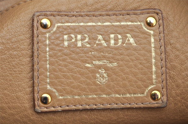 Authentic PRADA Vintage Leather Nappa 2Way Shoulder Hand Bag Beige 0420J