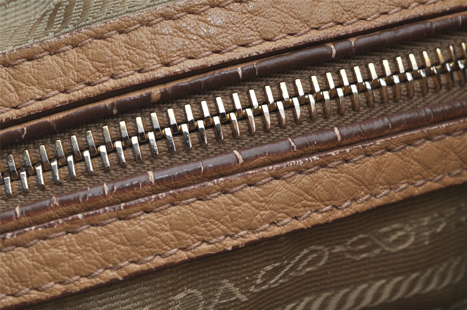 Authentic PRADA Vintage Leather Nappa 2Way Shoulder Hand Bag Beige 0420J