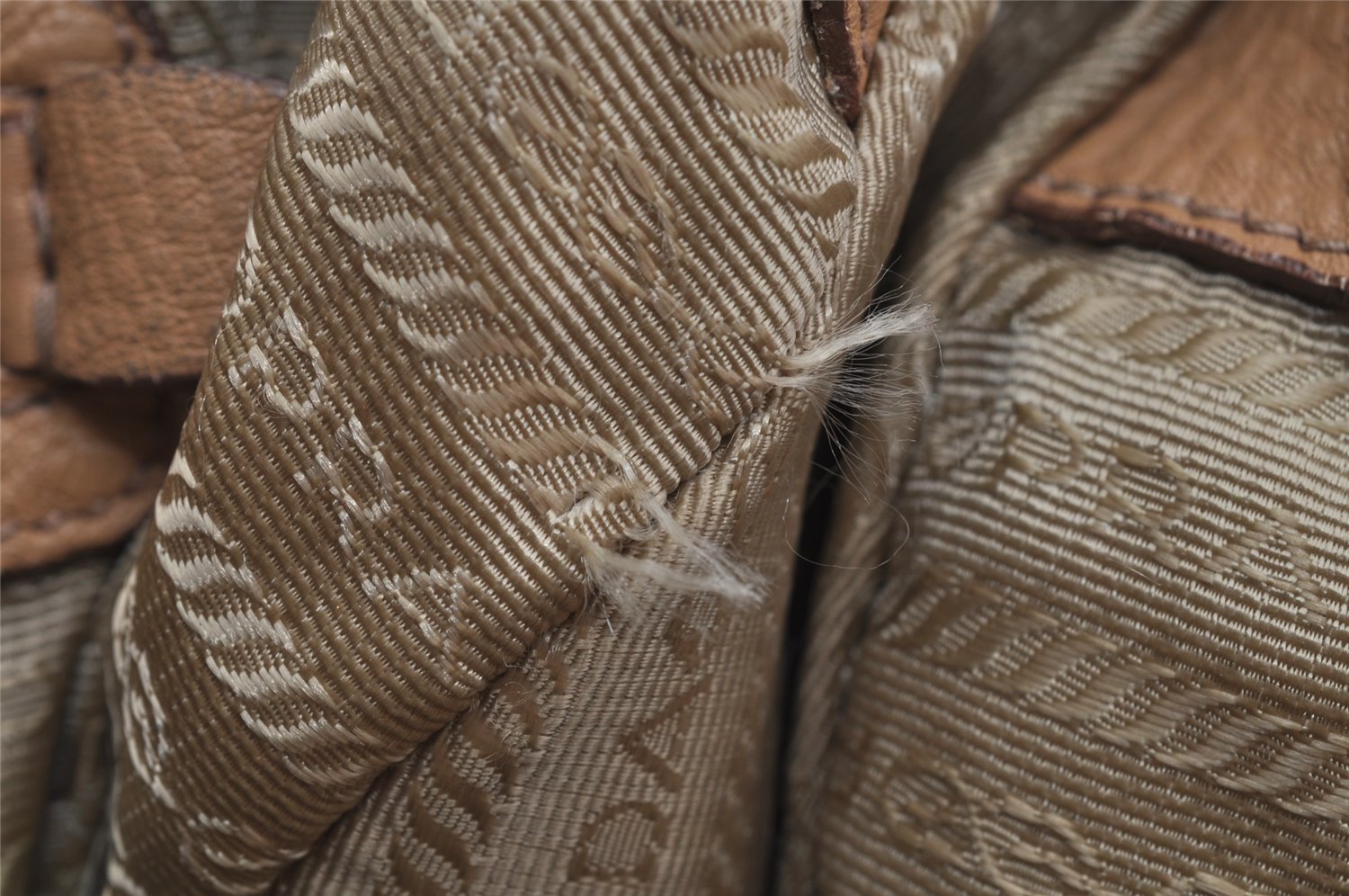 Authentic PRADA Vintage Leather Nappa 2Way Shoulder Hand Bag Beige 0420J