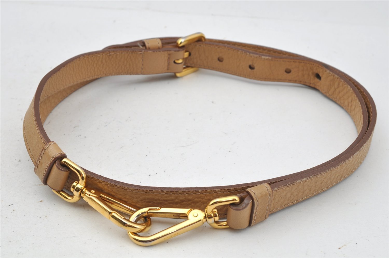 Authentic PRADA Vintage Leather Nappa 2Way Shoulder Hand Bag Beige 0420J