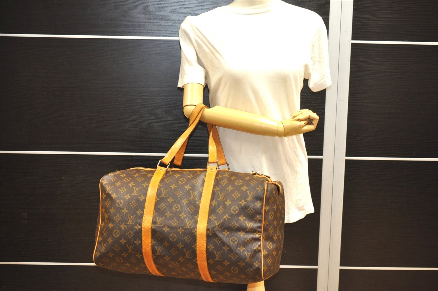Authentic Louis Vuitton Monogram Sac Souple 45 Hand Boston Bag M41624 LV 0423J
