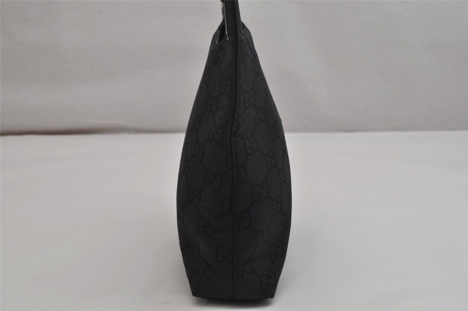 Authentic GUCCI Shoulder Hand Bag Purse GG Nylon Leather 0013099 Black  0424K