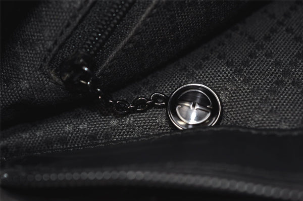 Authentic GUCCI Shoulder Hand Bag Purse GG Nylon Leather 0013099 Black  0424K