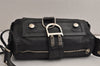 Authentic Christian Dior Vintage Shoulder Hand Bag Purse Leather Black 0426K