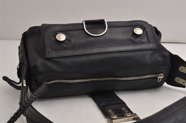 Authentic Christian Dior Vintage Shoulder Hand Bag Purse Leather Black 0426K