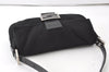 Authentic FENDI Mamma Baguette Shoulder Hand Bag Felt Leather Black 0427J