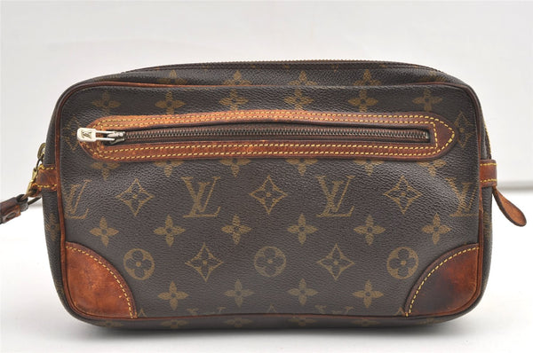 Authentic Louis Vuitton Monogram Marly Dragonne GM M51825 Clutch Hand Bag 0427K