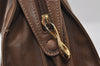 Authentic LOEWE Vintage Anagram Shoulder Bag Purse Leather Brown 0428J