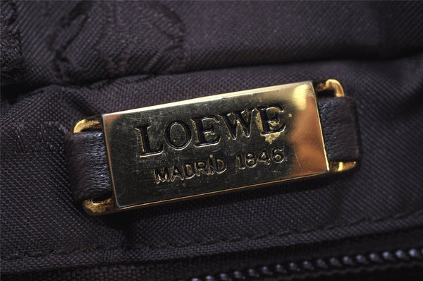 Authentic LOEWE Vintage Anagram Shoulder Bag Purse Leather Brown 0428J