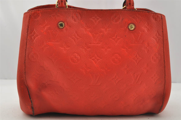 Auth Louis Vuitton Monogram Empreinte Montaigne MM 2Way Hand Bag Red LV 0430J