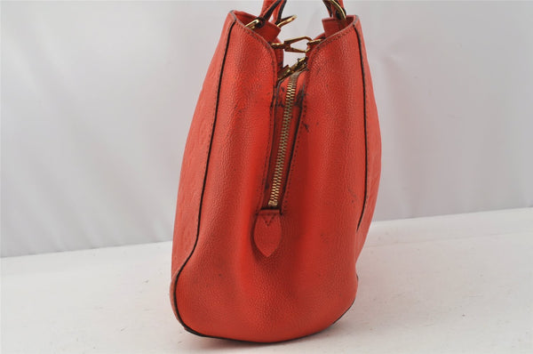 Auth Louis Vuitton Monogram Empreinte Montaigne MM 2Way Hand Bag Red LV 0430J