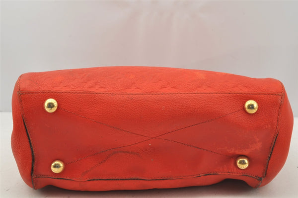 Auth Louis Vuitton Monogram Empreinte Montaigne MM 2Way Hand Bag Red LV 0430J