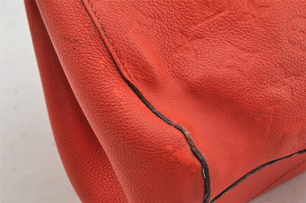 Auth Louis Vuitton Monogram Empreinte Montaigne MM 2Way Hand Bag Red LV 0430J