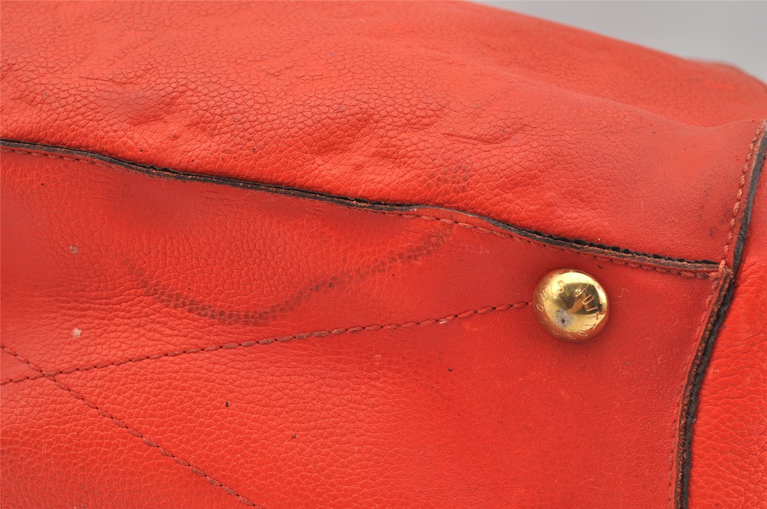 Auth Louis Vuitton Monogram Empreinte Montaigne MM 2Way Hand Bag Red LV 0430J