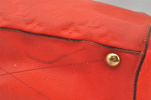 Auth Louis Vuitton Monogram Empreinte Montaigne MM 2Way Hand Bag Red LV 0430J