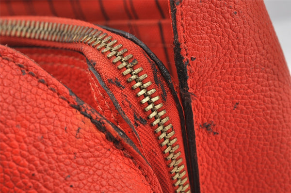 Auth Louis Vuitton Monogram Empreinte Montaigne MM 2Way Hand Bag Red LV 0430J