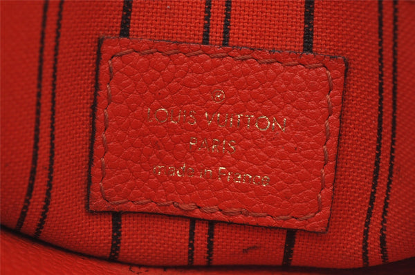 Auth Louis Vuitton Monogram Empreinte Montaigne MM 2Way Hand Bag Red LV 0430J