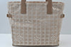 Authentic CHANEL New Travel Line Shoulder Tote Bag Nylon Leather Beige 0431J