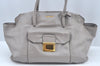 Authentic MIU MIU Vintage Leather 2Way Shoulder Tote Bag Gray 0432J