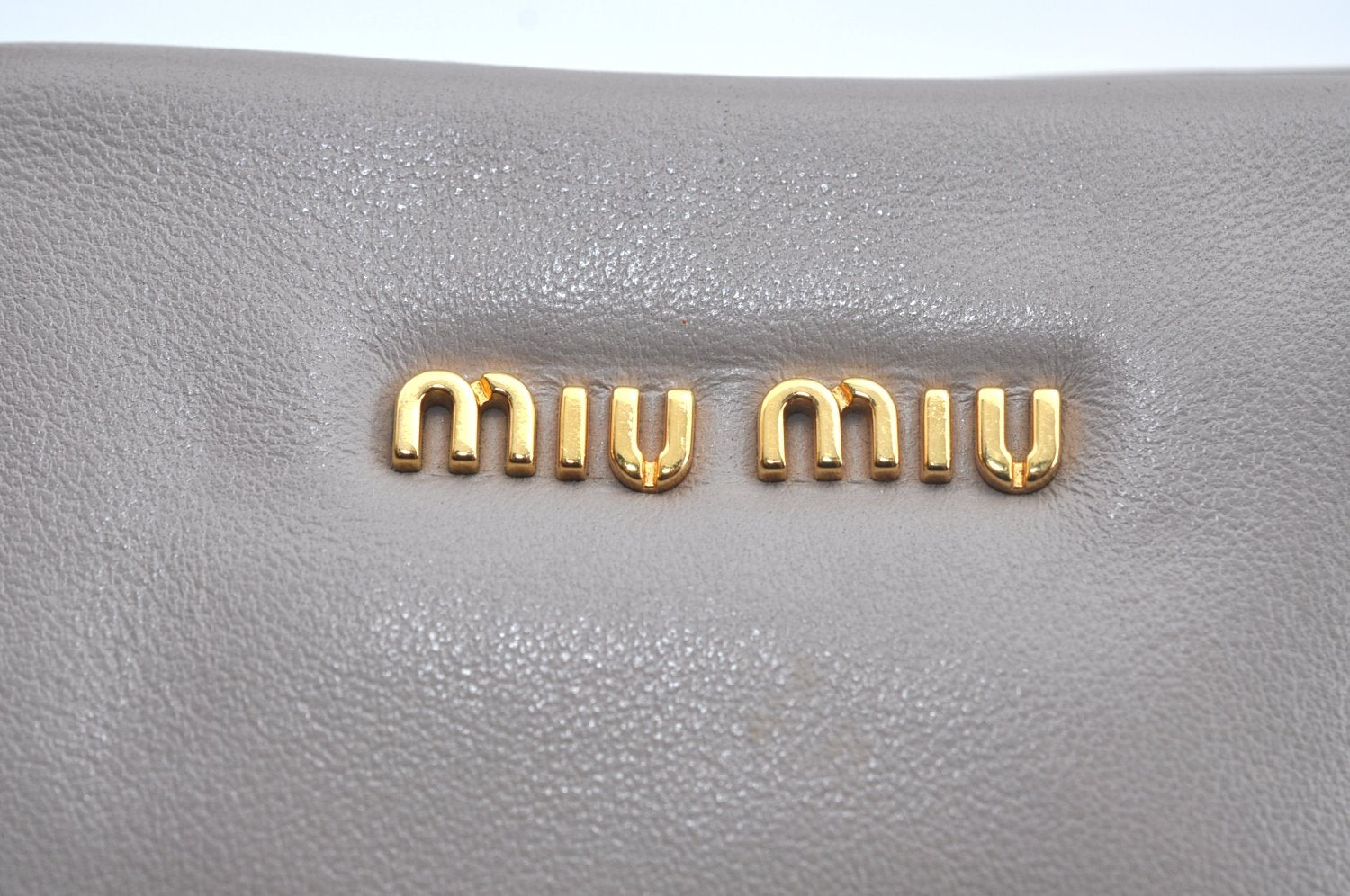 Authentic MIU MIU Vintage Leather 2Way Shoulder Tote Bag Gray 0432J