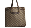 Authentic GUCCI Vintage Shoulder Tote Bag GG PVC Leather Brown 0432K
