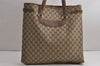 Authentic GUCCI Vintage Shoulder Tote Bag GG PVC Leather Brown 0432K