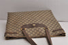 Authentic GUCCI Vintage Shoulder Tote Bag GG PVC Leather Brown 0432K