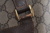 Authentic GUCCI Vintage Shoulder Tote Bag GG PVC Leather Brown 0432K