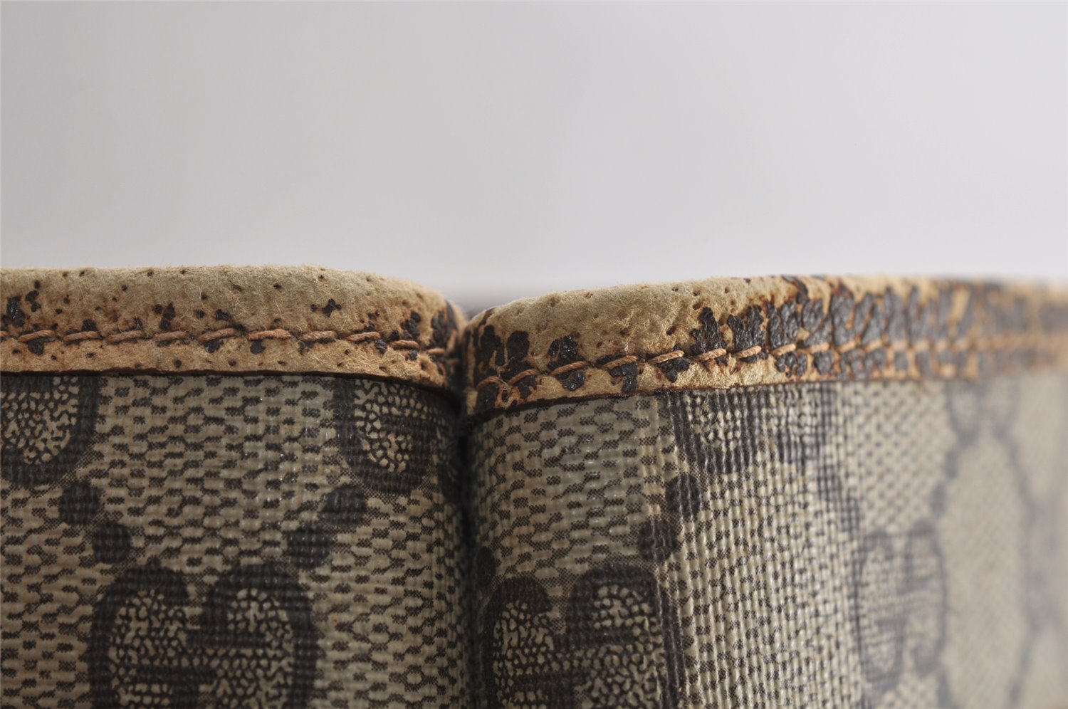 Authentic GUCCI Vintage Shoulder Tote Bag GG PVC Leather Brown 0432K