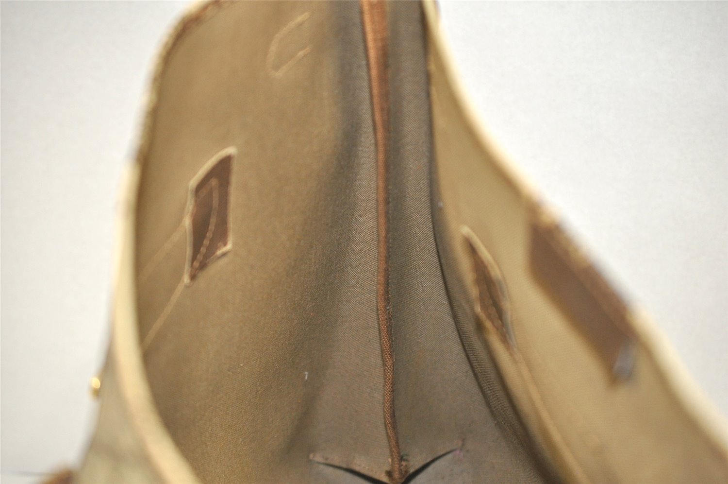 Authentic GUCCI Vintage Shoulder Tote Bag GG PVC Leather Brown 0432K