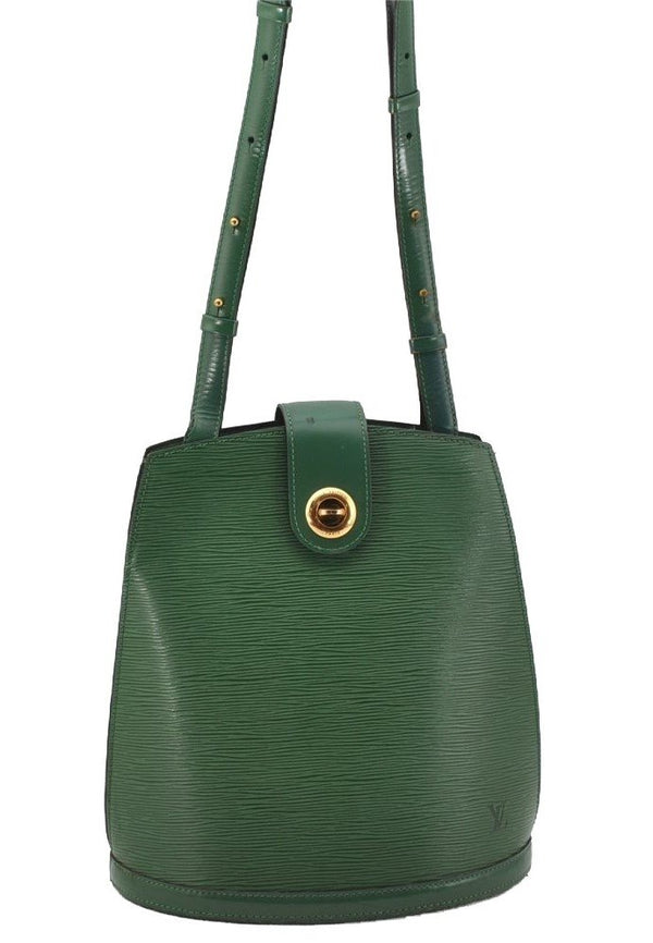 Authentic Louis Vuitton Epi Cluny Shoulder Bag Purse Green M52254 LV 0433J