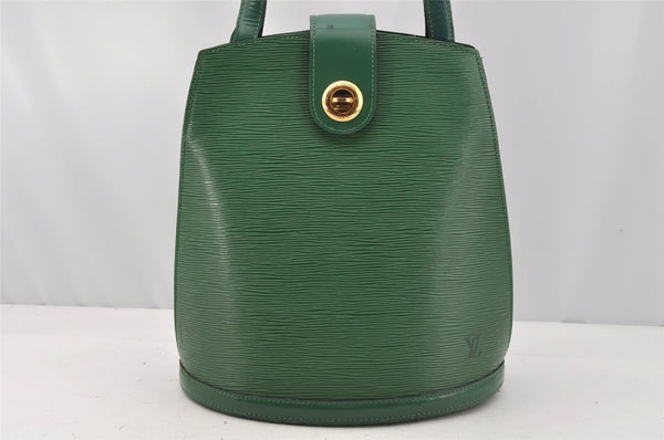 Authentic Louis Vuitton Epi Cluny Shoulder Bag Purse Green M52254 LV 0433J