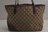 Authentic GUCCI New Britt Shoulder Tote Bag GG Canvas Leather 169946 Brown 0433K