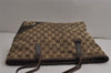 Authentic GUCCI New Britt Shoulder Tote Bag GG Canvas Leather 169946 Brown 0433K