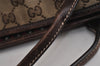 Authentic GUCCI New Britt Shoulder Tote Bag GG Canvas Leather 169946 Brown 0433K
