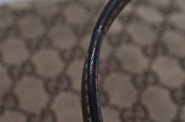 Authentic GUCCI New Britt Shoulder Tote Bag GG Canvas Leather 169946 Brown 0433K