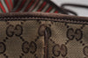 Authentic GUCCI New Britt Shoulder Tote Bag GG Canvas Leather 169946 Brown 0433K